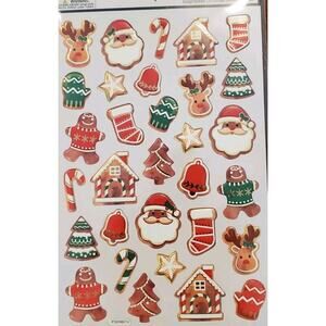 2 Sets 2023/24 Christmas Paper Craft Santa Gingerbread Stickers Scrapbook Photos